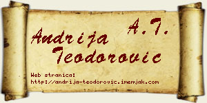 Andrija Teodorović vizit kartica